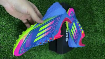 Adidas F50 Pro TF Football Shoes - Blue/Yellow/Pink