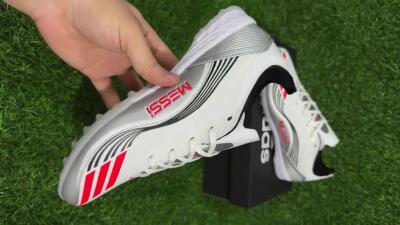 Messi x Adidas F50 Pro TF Football Shoes - Silver/Red/Black