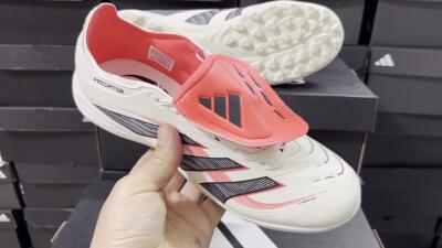 Adidas Predator Elite Foldover Tongue TF Football Shoes - Beige/Black/Red