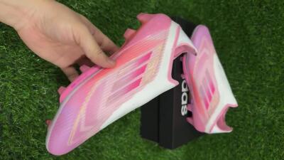 Adidas F50+ Elite Laceless FG Football Boots - Pink/White/Gold