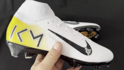 KM x Nike Air Zoom Mercurial Superfly 10 Elite FG Football Boots - White/Black/Yellow