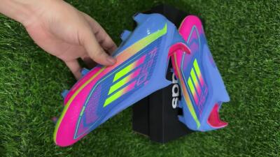 Adidas F50+ Elite Lightstrike Pro Laceless FG Football Boots - Blue/Pink/Yellow