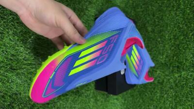 Adidas F50 Elite Laceless TF Football Shoes - Blue/Pink/Yellow