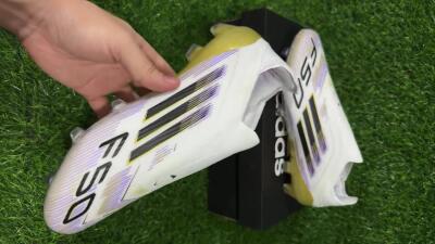 Adidas F50 Elite Laceless FG Football Boots - White/Purple/Black/Gold