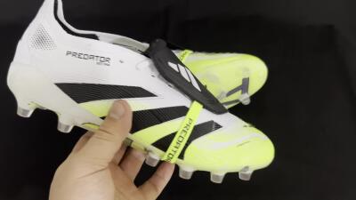 Adidas Predator 25 Elite Foldover Tongue FG Football Boots - White/Black/Yellow