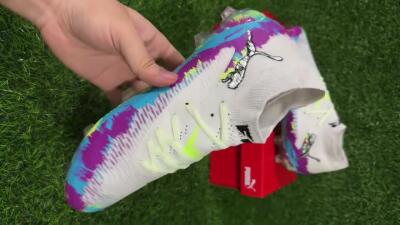 Puma Future 8 Ultimate FG Football Boots - White/Purple/Yellow/Blue