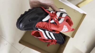 Adidas Predator 26 Elite Fold-Over Tongue TF Football Shoes - Black/Vibrant Red/Soft White