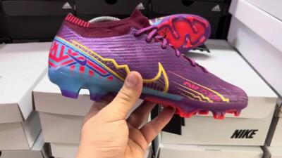Nike Air Zoom Mercurial Vapor 15 Elite FG Football Boots - Purple/Blue/Gold