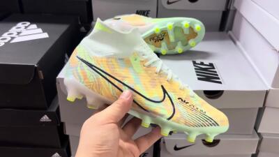 Nike Air Zoom Mercurial Superfly 9 Elite AG Football Boots - White/Green/Orange