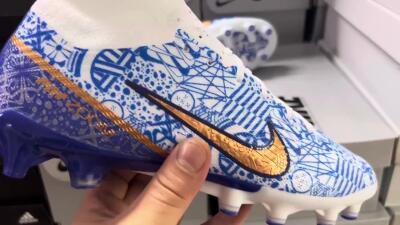 Nike Air Zoom Mercurial Superfly 9 Elite AG Football Boots - Blue/White