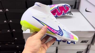 Nike Air Zoom Mercurial Superfly 9 Elite FG Football Boots - White/Pink/Blue