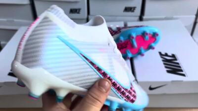 Nike Air Zoom Mercurial Vapor 15 Elite AG Football Boots - White/Blue/Pink