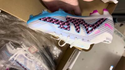 Nike Air Zoom Mercurial Vapor 15 Elite FG Football Boots - White/Blue/Black/Pink