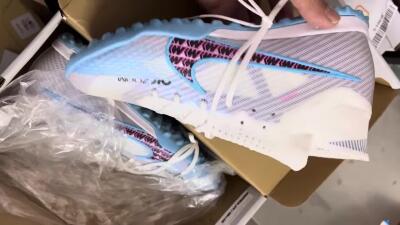 Nike Air Zoom Mercurial Superfly 9 Elite TF Football Shoes - White/Blue/Pink