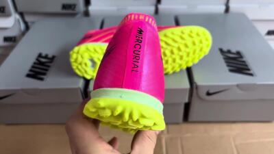 Nike Air Zoom Mercurial Vapor 15 Elite TF Football Shoes - Pink/Green/Black