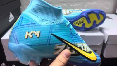 Kylian Mbappe x Nike Air Zoom Mercurial Superfly 9 Elite FG Football Boots - Blue/Yellow/Black