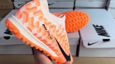 Nike Air Zoom Mercurial Vapor 15 Elite TF Football Shoes - Orange/White/Black