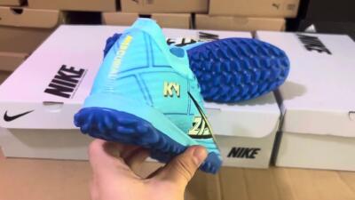 Kylian Mbappe x Nike Air Zoom Mercurial Vapor 15 Elite TF Football Shoes - Blue/Yellow/Black