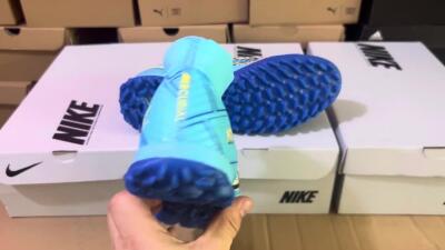 Kylian Mbappe x Nike Air Zoom Mercurial Superfly 9 Elite TF Football Shoes - Blue/Yellow/Black