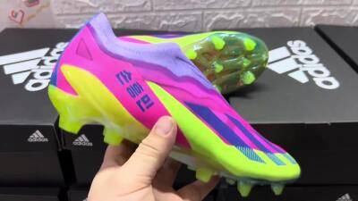 Adidas X Crazyfast+ FG Football Boots - Purple/Pink/Green/Blue