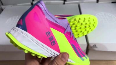 Adidas X Crazyfast.1 TF Football Shoes - Pink/Purple/Blue/Green