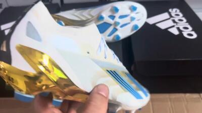 Adidas X Crazyfast.1 FG Football Boots - White/Blue/Gold