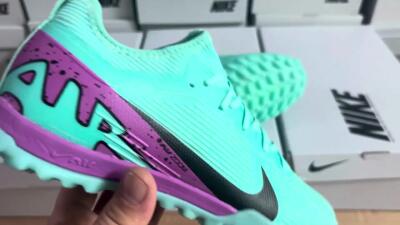 Nike Air Zoom Mercurial Vapor 15 Elite TF Football Shoes - Blue/Black/Purple