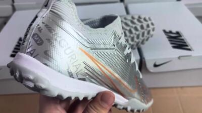 Nike Air Zoom Mercurial Vapor 15 Pro TF Football Shoes - Silver/Gold/Black