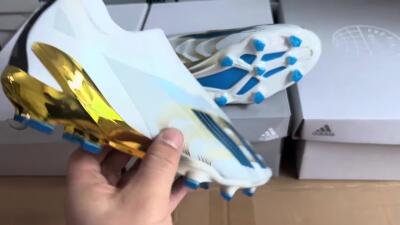 Adidas X Crazyfast.1 FG Football Boots - White/Blue/Gold