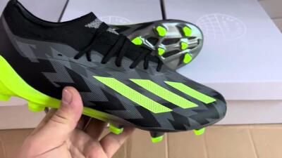Adidas X Crazyfast+ FG Football Boots - Black/Grey/Green