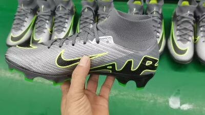 Nike Air Zoom Mercurial Superfly 9 Elite FG Football Boots - Silver/Grey/Green