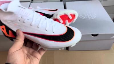 Nike Air Zoom Mercurial Superfly 9 Elite FG Football Boots - White/Orange/Black