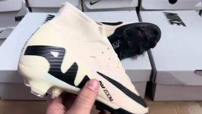 Nike Air Zoom Mercurial Superfly 9 Elite FG Football Boots - Beige/Black