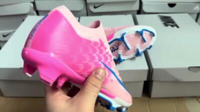 Nike Air Zoom Mercurial Vapor 15 Elite FG Football Boots - Beige/Pink/Blue