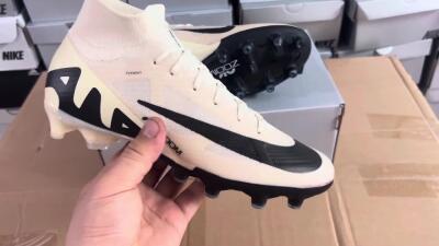 Nike Air Zoom Mercurial Superfly 9 Elite AG Football Boots - Beige/Black/White