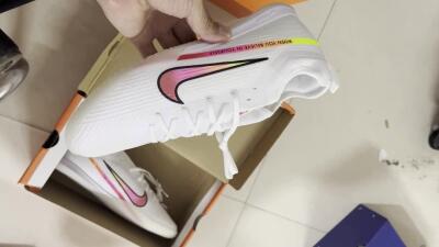 Nike Air Zoom Mercurial Vapor 15 Pro IC Football Shoes - White/Pink/Black/Yellow