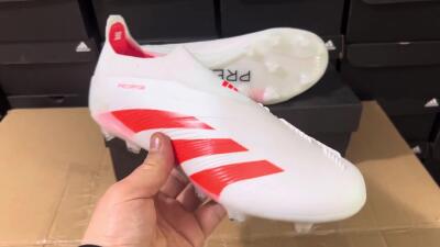Adidas Predator Accuracy+ FG Football Boots - Beige/White/Red