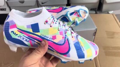 Nike Air Zoom Mercurial Vapor 15 Elite FG Football Boots - White/Rainbow