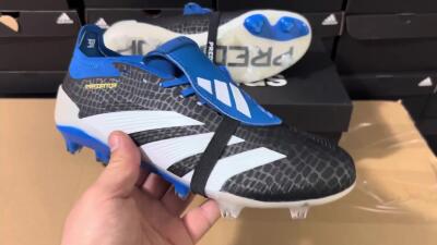 Adidas Predator Elite Foldover Tongue FG Football Boots - Black/White/Blue