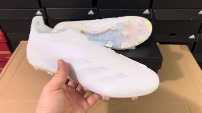 Adidas Predator Elite Laceless FG Football Boots - White/Silver