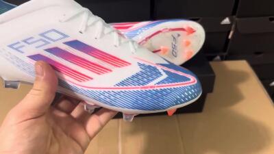 Adidas F50 Adizero FG Football Boots - White/Blue/Pink