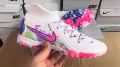 Nike Phantom Luna 2 Elite TF Football Shoes - White/Pink/Blue
