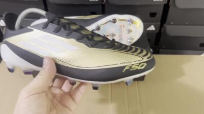 Adidas F50 Adizero Messi FG Football Boots - Gold/White/Black