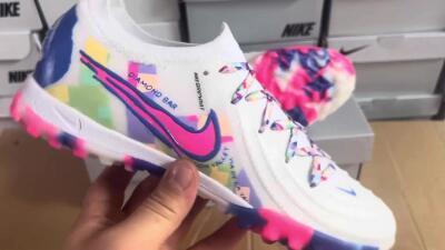 Nike Phantom GX 2 Elite TF Football Shoes - White/Blue/Pink/Yellow