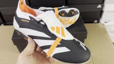 Adidas Predator Elite Foldover Tongue FG Football Boots - White/Black/Orange